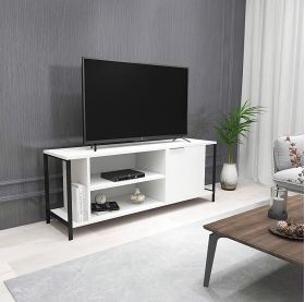 Comoda TV, Kalune Design, Bond, 120x54x30 cm, Alb/Negru