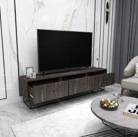 Comoda TV, Kalune Design, Kordon 180, 180x50x40 cm, Maro închis/Negru