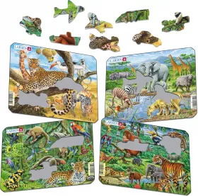 Set 4 puzzle - Animale Exotice, 11 piese | Larsen, Larsen