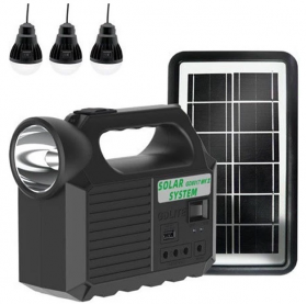 Kit solar GD-8017 MUSIC portabil cu 3 becuri