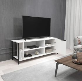 Comoda TV, Kalune Design, Bond, 120x54x30 cm, Alb/Negru