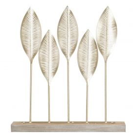 Decoratiune Leaf, Mauro Ferretti, 47x52.5 cm, fier, auriu