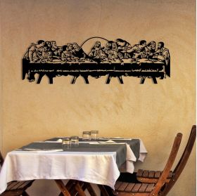 Decoratiune de perete, Last Dinner, metal, 121.5 x 38.5 cm, negru