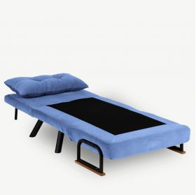 Canapea extensibilă cu 1 loc, Futon, 859FTN2324, Metal , Albastru