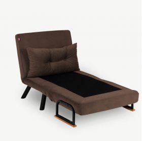 Canapea extensibilă cu 1 loc, Futon, 859FTN2325, Metal , Maro