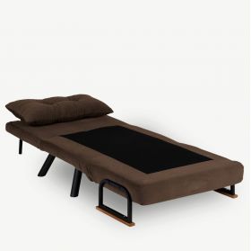 Canapea extensibilă cu 1 loc, Futon, 859FTN2325, Metal , Maro