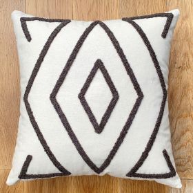 Husa de perna, Enlil Organic Woven Punch Pillow Cover, 43x43 cm, Bumbac, Maro