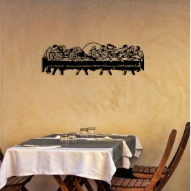 Decoratiune de perete, Last Dinner Small, metal, 72 x 23 cm, negru