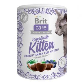 Brit Care Snack Superfruits Kitten, Pui, recompense fară cereale pisici junior, 100g