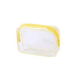 Geantă cosmetică transparentă galben M