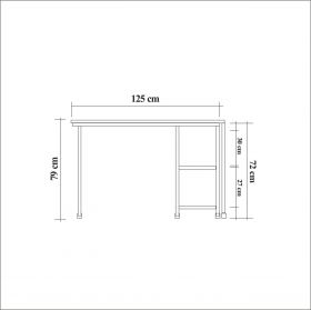 Birou multifunctional Bera, Vella, 125x54.5x79 cm, PAL, natural/negru