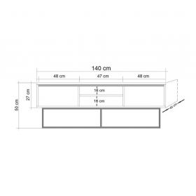 Comoda TV Rodez, Sapphire, 140x40x50 cm, maro/negru