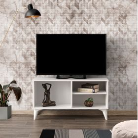 Comoda TV Zisino, Kalune Design, 100x35x54 cm, alb