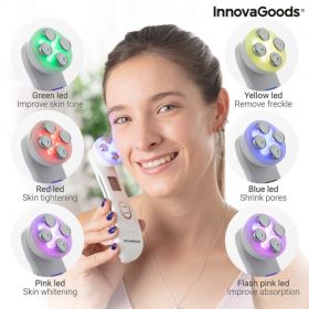 Aparat de masaj facial cu radiofrecventa, fototerapie si electrostimulare, Wace InnovaGoods, 17x5x5 cm