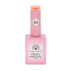 Baza Rubber Base Coat, French Neon, Global Fashion, 15 ml, Portocaliu 0