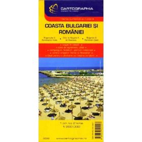 Coasta Bulgariei si Romaniei - Harta turistica si rutiera, editura Cartographia
