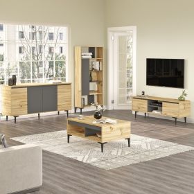 Mobilier living, Locelso, AR14, pal melaminat, stejar/antracit