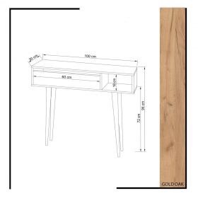 Consola, Mod Design, Oseyo, 100 x 94 x 30 cm, pal melaminat, stejar/alb