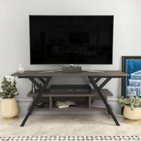 Comoda TV, Retricy, Minerva, 120x35x55 cm, PAL, Negru / Gri închis