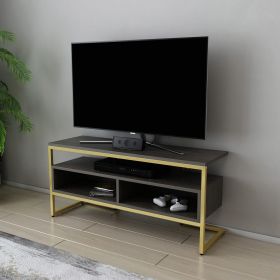 Comoda TV, Retricy, Merrion, 110x35x49.9 cm, PAL, Auriu / Gri închis