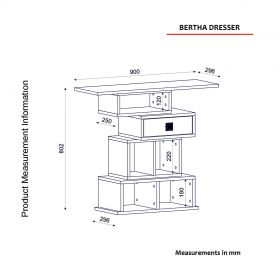 Bufet, Tera Home, Bertha, 90x80.2x29.6 cm, PAL, Antracit