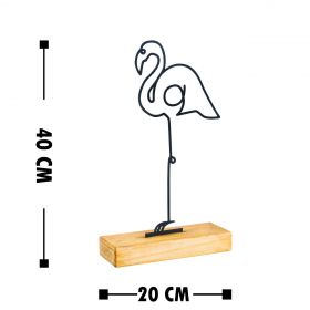 Decoratiune, Stork, 20x40x4 cm, Metal, Negru