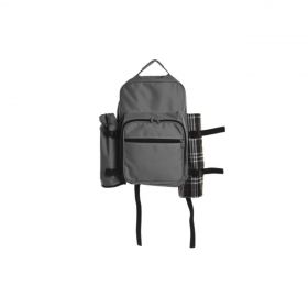 Rucsac picnic / set picnic pentru 2 persoane, DKD Home Decor, 28.5 x 20 x 39 cm, poliester, gri inchis