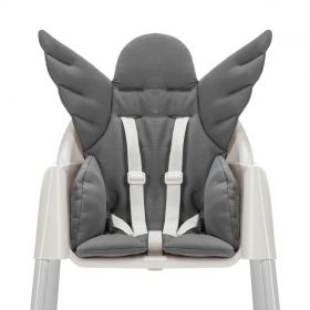 Perna universala copii Baby Pad, Angel Wings, 60x63x5 cm, Bumbac, Gri