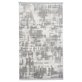 Covor, Basak 0183A, 100x150 cm, 60% polipropilena/40% poliester, Gri/Alb