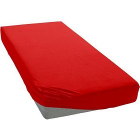 Cearceaf cu elastic bumbac jersey, 180 x 200 cm, Rosu, Patru Anotimpuri