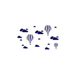 Set stickere decorative, Baloane si norisori, albastru inchis, 5 coli 30x32 cm