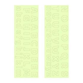 Set stickere fosforescente decorative, Alfabetul, Litere mari si mici, 1set