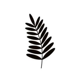 Sticker decorativ, Duragon, Frunza, negru, 4 bucati, 20x9 cm