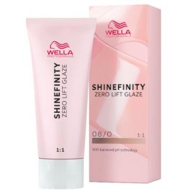 Vopsea translucida demipermanenta - Wella Professionals Shinefinity Zero Lift Glaze, nuanta 08/0 Natural Latte (blond deschis natural), 60 ml