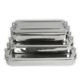 Cutie pentru Instrumentar cu Capac cu Maner Prima, inox, 18 x 8 x 4 cm, 1 buc