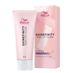 Vopsea translucida demipermanenta - Wella Professionals Shinefinity Zero Lift Glaze, nuanta 09/13 Toffee Milk (blond foarte deschis cenusiu auriu), 60 ml