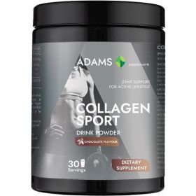 Colagen Sport cu MSM Pulbere cu Aroma de Ciocolata Adams Supplements Collagen Sport Drink Powder, 600 g
