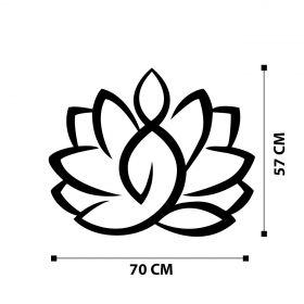 Decoratiune de perete, Lotus - M114, metal, 50 x 57 cm, negru