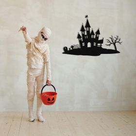 Decoratiune de perete, Halloween 1, Metal, Dimensiune: 70 x 48 cm, Negru