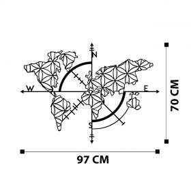 Decoratiune de perete, Ritorno, metal, 97 x 70 cm, negru