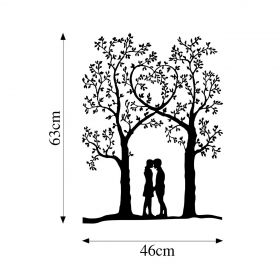 Decoratiune de perete, Love Garden, Metal, Dimensiune: 46 x 63 cm, Negru