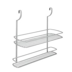 Etajera cu doua rafturi pentru recipiente City Frost, finisaj gri, 35 x 13 x 38 cm