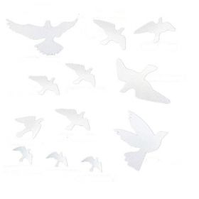 Sticker autocolant pentru geam, pasari, efect sablat, diverse dimensiuni