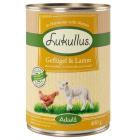 24x400g Pasăre & Miel Lukullus hrană umedă pentru câini