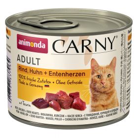 6x200g Animonda Carny Adult Hrană pisici - Vită, pui & inimi de rață