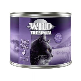 6x200g Rață & pui Adult Wild Hills Wild Freedom Hrană umedă pisici