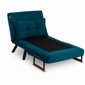 Canapea extensibilă cu 1 loc, Futon, 859FTN2315, Metal , Verde petrol