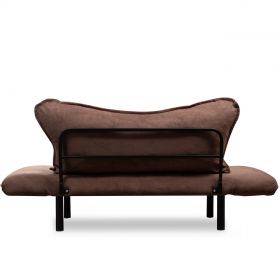 Canapea extensibilă cu 2 locuri, Futon, 859FTN1227, Metal, Maro