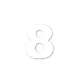 Sticker decorativ, Cifre autoadezive, Cifra 8, inaltime 20 cm, alb