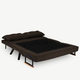 Canapea extensibilă cu 2 locuri, Futon, 859FTN2708, Metal , Maro